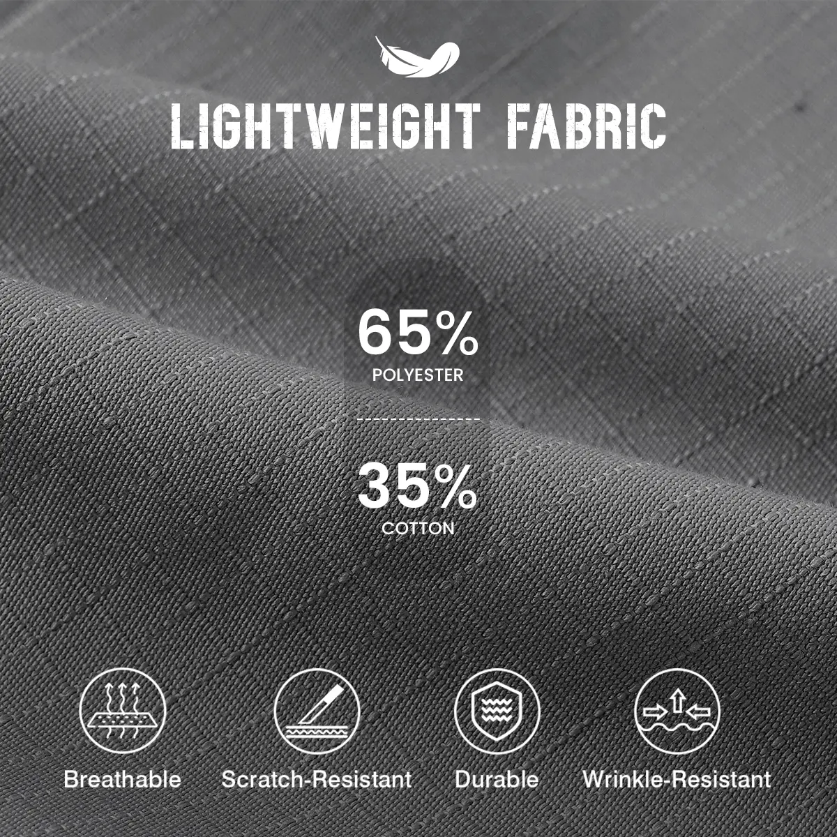 GOPUNE Men's Tactical Work Pants Lightweight Multi-Pocket Water Resistant Cargo Pants Ripstop Hiking Military Construction Outdoor Pants 10 Pockets