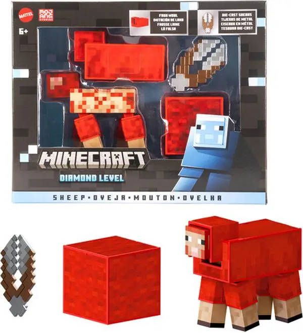 Minecraft Authentic Posable Diamond Level Sheep Collectible Figurine [COLLECTIBLES]