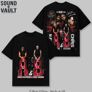 Raymond & Brown V2 T Shirt Two Sided R&B Tour 2026 Bootleg Graphic Tee Raymond and Brown Concert Merch Oversized Heavyweight T-Shirt Vintage 90s Rap Tee Hip Hop Music Shirt Trendy Y2K Graphic Tee Aesthetic Streetwear Merch Gift for Men Women A0Q