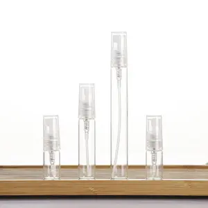 4-Pack 2ml/3ml/5ml/10ml Portable Compact Transparent Clear Press-Type Dispensing Bottles, Travel Mini Perfume Spray Bottles, Sample Bottles for Perfume, Disinfectant, Insect Repellent, and Toner