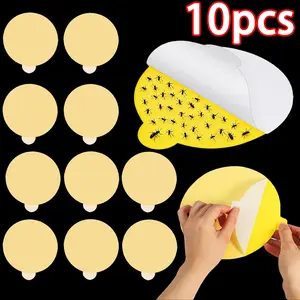 10 Flea Catcher Sticky Discs, 10.5 Cm, Ideal for Home, Pet Area, Living Room, Hallway, Indoor Pest Control, Sticky Bug Traps, Effective Against Fleas, Mosquitoes, Other Insects