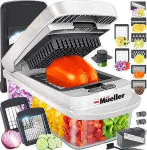 Mueller the Real Original Pro Chopper since 2013 Vegetable Chopper Mandoline Slicer, 8 Blade Food Veggie Chopper Onion Vegetable Cutter with Container, Kitchen Gadgets & Essentials, (10 in 1) Mueller Austria