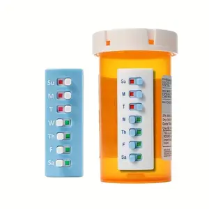 Weekly Seven-Day Pill Reminder Tracker, Medicine Organizer, Compatible with Various Bottles, Reusable, Portable, Suitable for All Scenarios (no Bottle Included)