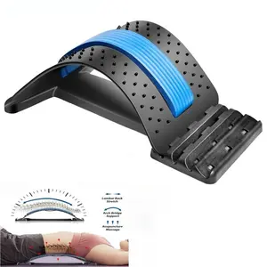 Lumbar Stretching Board - 4-Level Adjustable Back Cracker for Immediate Pain Relief, Improves Posture, with Acupressure & Magnetic Points for Home/Office,spine decompression,adjustable level,back cracker board,lumbar traction  lumbar spine relaxer