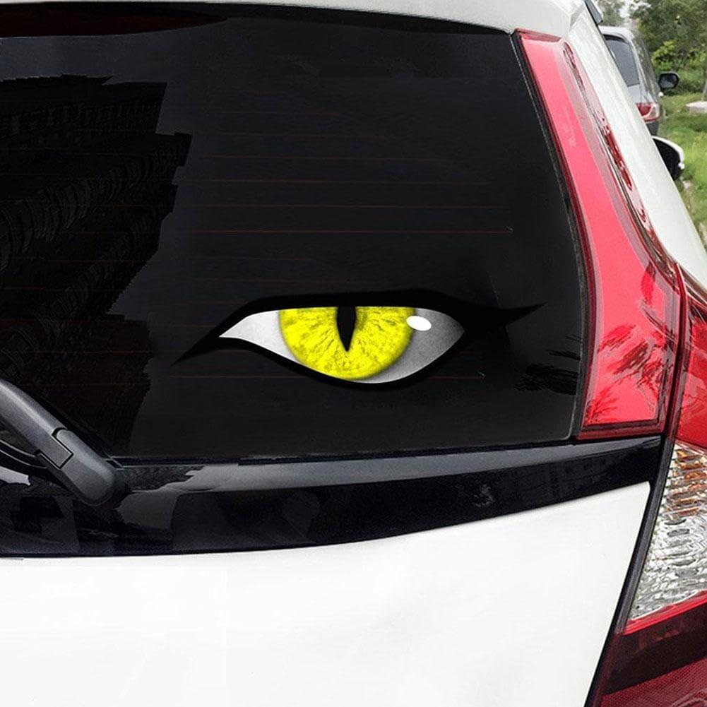 3D Simulation Cat Eye Sticker, Devil's Eye Rearview Mirror Decal, Simulation Personalized Creative Scratch Cover Car Sticker