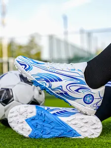 1 Pair Unisex Football Sports Shoes Short Studs Outsole Strong Grip Lightweight Flexible Wear-Resistant Anti-Slip 3 Colors Available