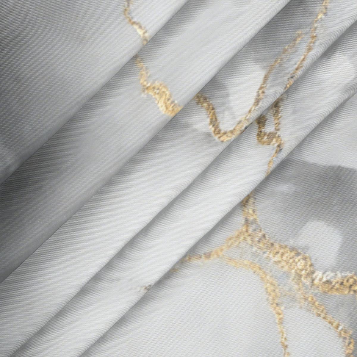 Elastic Stretch Spandex Grey White Gold Vein Marble Fitted Round Tablecloth - Wrinkle-Resistant, Stain-Resistant, Waterproof Golden Kintsugi Print Table Protector for Coffee Side Tables, Modern Minimalist Home Decor
