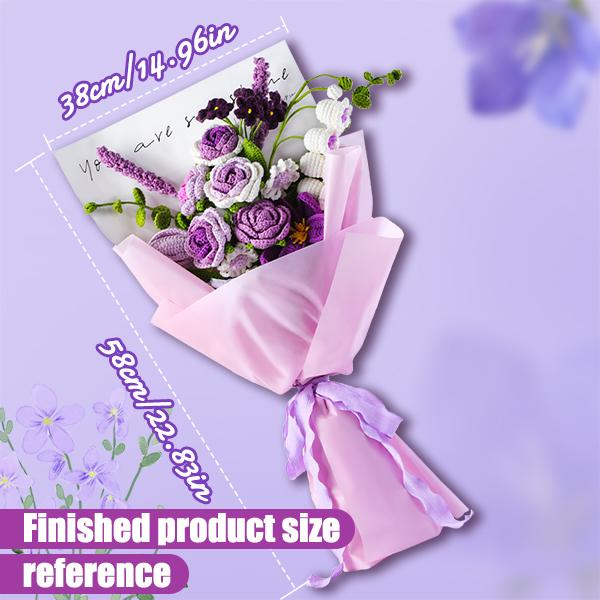 Hand-crocheted flower bouquets, complete with detailed instructions, make the perfect gift for Mother’s Day or Valentine’s Day,Beginner-Friendly Knitting Kit