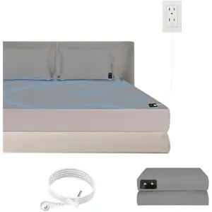 SYLAYRI Grounding Sheets Organic Cotton Grounding Bed Sheets Silver Fiber Grounding Mat for Sleep with 15ft Cord Improve Sleep Reduce RA Back Neck Pain Gray