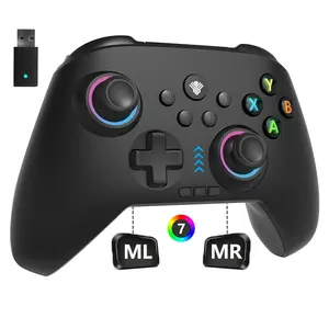 2.4G  PC/ Controller with RGB Lighting/Programming /Hall Joysticks/Hall Triggers/Vibrations,Three-Mode  Controller,Plug and Play Work for Windows PC, Android, , Steam,TV