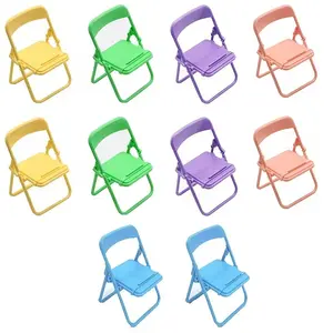 20 Macaron Color Mini Foldable Phone Stands, Blue, 4 Each, Multi-Angle Desktop Stand, Phone Holder