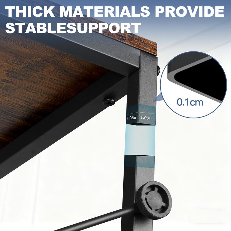 81cm Modern Home Office Desk - Rustic Brown Compact Writing Computer Table for Bedroom, Study & Small Spaces