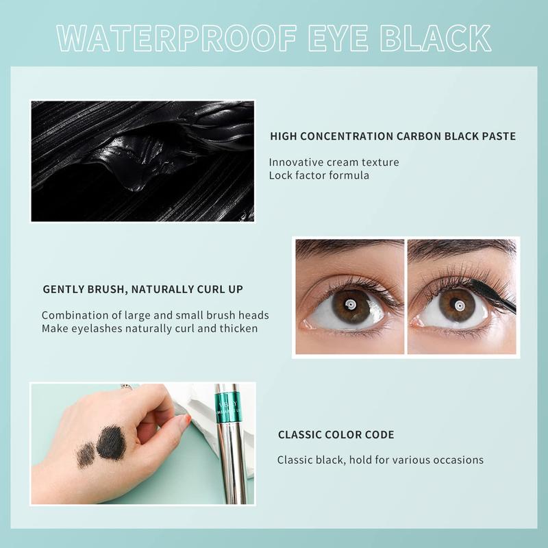 2 in 1 Mascara 5x Longer Waterproof Lash Cosmetics Natural Lengthening and Thickening Effect No Clumping Superstrong Magic 4d Silk Fiber for Vibely Mascara Makeup