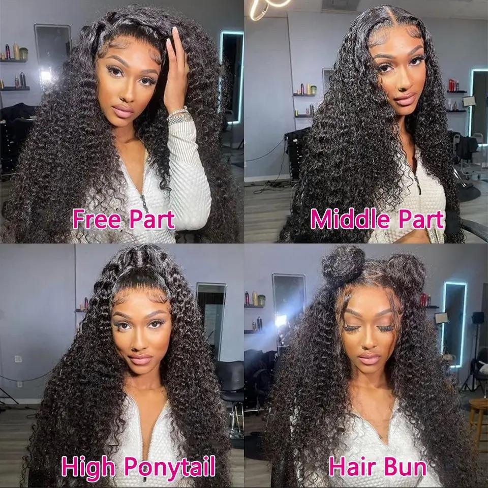 Bling Hair 13x4 Kinky Curly Wigs Human Hair Wigs Brazilian HD Lace Frontal Wig 13x4 HD Lace Front Human Hair Wig For Women