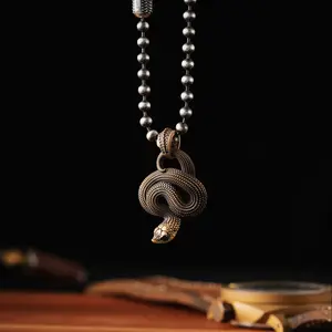 Brass Hognose Snake Pendant