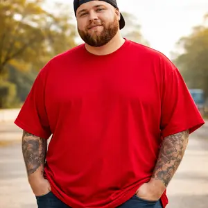 Men’s Cotton T-Shirt, 100% Cotton, Short Sleeve Shirt, Crew Neck Tee, Loose Fit, Roomy Comfort, Casual Basic Top, Plus Size Friendly