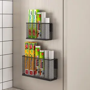Magnetic Basket for Refrigerator and File Organizer, Stylish Mesh Design Magnetic Shelf for Kitchen Storage, Versatile Organization Solution