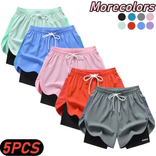 Light gray + red + pink + sky blue + light green