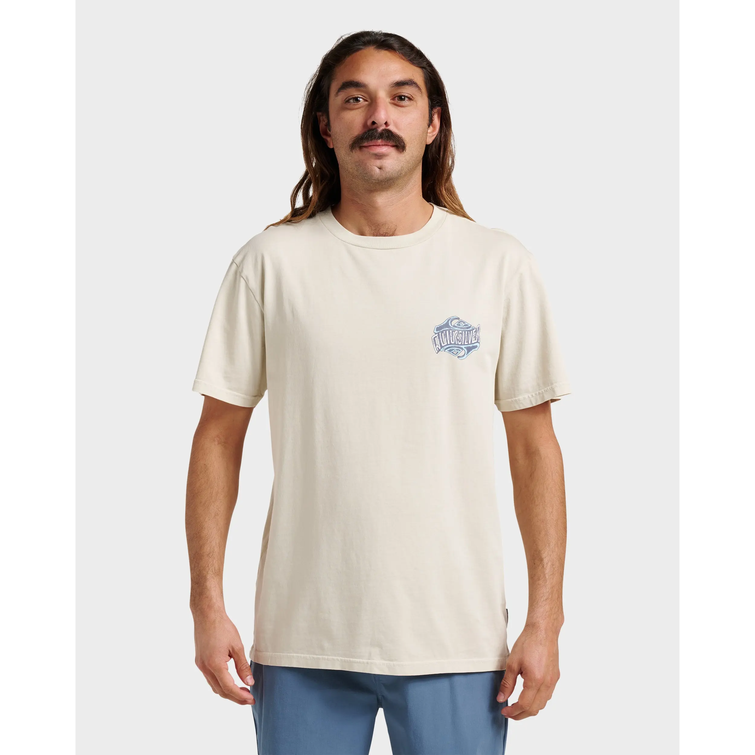 Quiksilver | Three Deeppigment Dye T-Shirt | Men's 100% Cotton Pigment-Dyed Graphic Print | Casual Streetwear