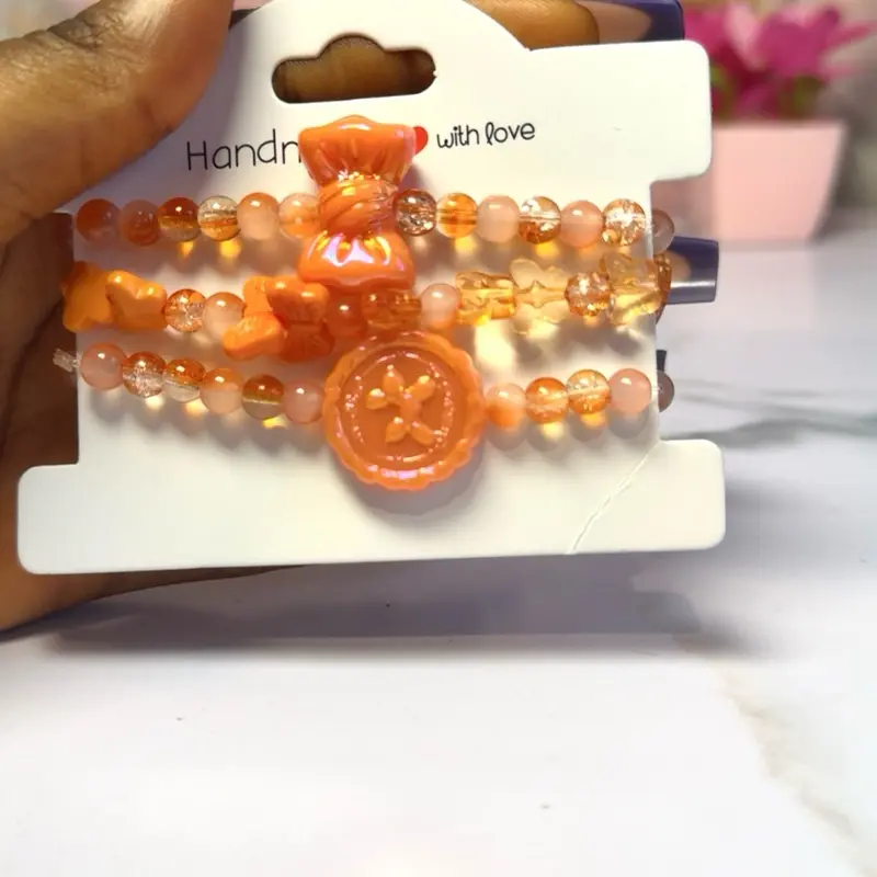 Orange bracelet set