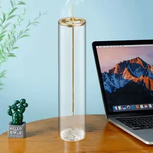 Modern Glass Incense Burner Anti-Ash Flying Incense Holder with Removable Glass Ash Catcher for Home Decor Yoga Meditation