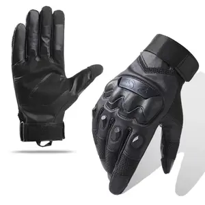 Outdoor Sports Gloves, High Sensitivity Touch Screen Hrad Protective Shell PU Leather Tactical Working Motorcycle Mountaineering Training Gym Full Finger Gloves, Combat Hunting Cycling Motorbike Sports Gloves Outdoor Accessories Protective Gear