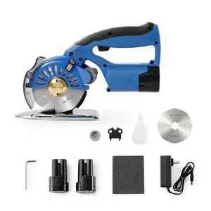【Summervibes】VEVOR Fabric Cutter, 5-Speed Cordless Electric Rotary Fabric Cutting Machine, 1.1" Cutting Thickness, Octagonal Knife, with Replacement Blade and Battery Charger, for Multi-Layer Cloth Fabric Leather