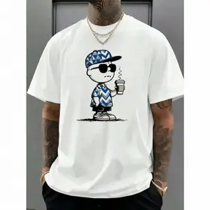 1Pc High Five Baseball T-Shirt |     180G Pure Cotton Casual Sport Tee Trending Southernstyle Lakelife Man Fitness,summervibes Snoopy T-shirt  Peanuts Gang TeePCharlie Brown