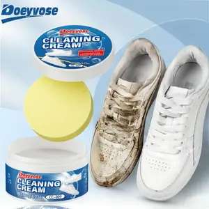 No Rinse Shoe Cleaning Cream with Plant Extract Technology, Quick-Dry Low Odor Formula for Daily Care, Multi-Functional Cleaning Gel Without Rinsing, Shoe Cleaning Kit, Footwear Cleaner, Shoe Paste Cleaning