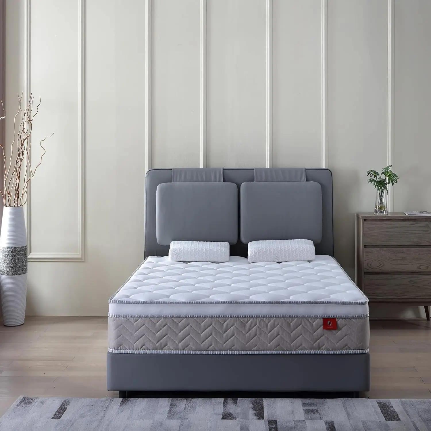 12-in Medium Hybrid Twin Mattress for Kids & Adults' Bedroom - Pocket Spring, Cool Memory Foam, Breathable Euro Cover, Motion Isolation, Pressure Relief, Neck Support, CertiPUR-US Certified