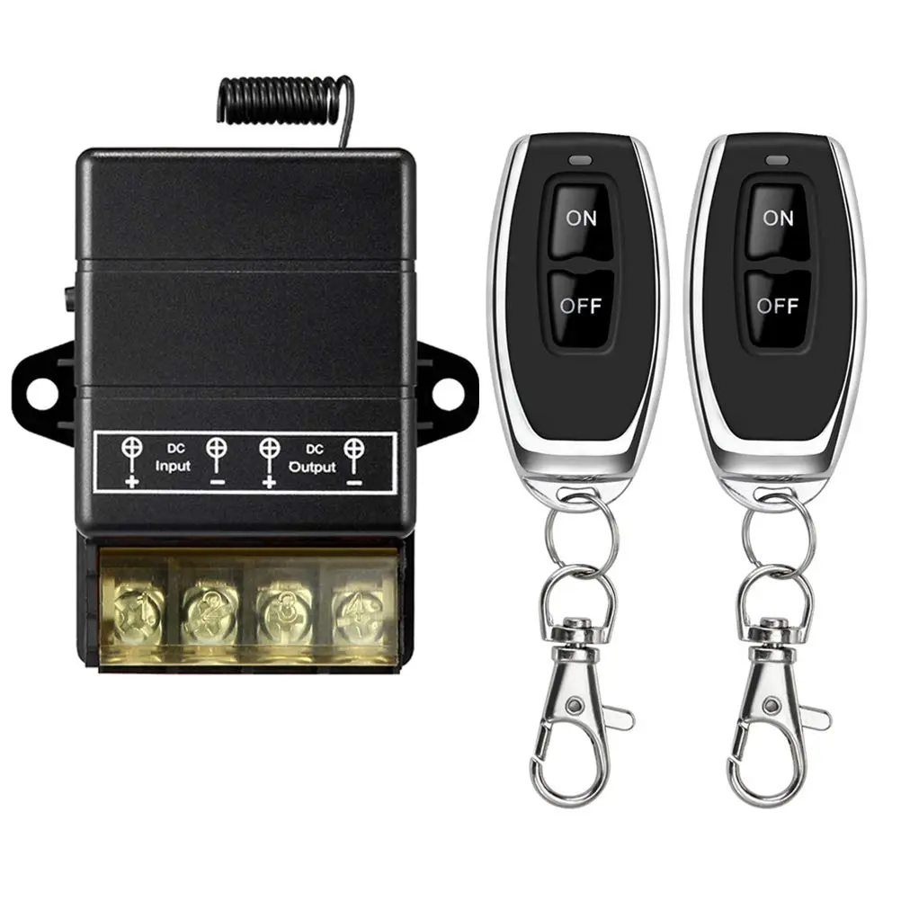 Remote  12V,DC 12V/24V/48V/72V/40A Relay, RF  for Garage Door, Fan, Lamp, Water Pump, Lights with 328ft Long Range(12V Remote )