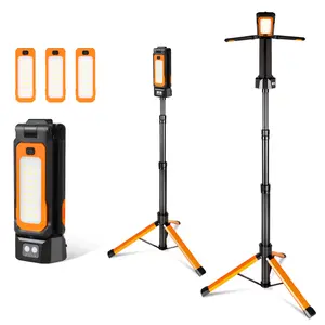 CuLiDing 10000mAH Rechargeable Camping Light with Stand, 67" Tall Portable Cordless, Multiple adjustable lumens, 4000K/6500K Dimmable with Detachable Tripod for Outdoor work, Emergency, Camping, Fishing, Garage