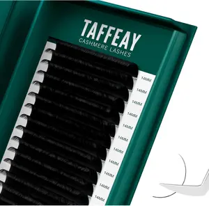 Cashmere Classic & Volume Lash Extensions C/CC/D/B/J Curl,0.03-0.15 Thickness,8-20mm Length,Super Matte Black Individual Eyelashes Tray-16 Rows,Salon Supplies for Lash Techs (0.05 D 8-15mm)
