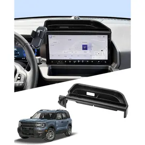 PZK Car Phone Holder for 2025 2026 Ford Bronco Sport Accessories Auto Lock Car Phone Mount Custom 13.2-Inch Screen Dashboard Storage Box Behind 360° Rotation Hands Free Not Affect Air Vent