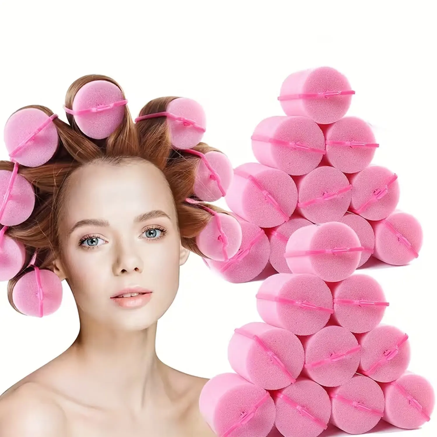 12PCS Foam Hair Curlers Set, Soft Sponge Rollers (32mm & 38mm) for Heatless Overnight Curls, Heatless Curling, No Damage Styling for Women & Girls, Easy Sleep-In Hair Rollers, Hair Styling Tools for Natural Waves