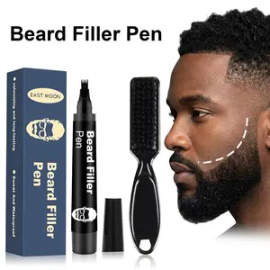Beard Pencil Filler for Men - Male Mustache Repair Shape Beard Pen with Beard Brush, Long-lasting Waterproof Beard Filler Pen Kit, Father's Day Gifts,Birthday Gift,Easy to use