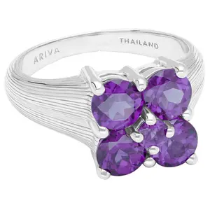 Ariva Sterling Silver 1.90 cttw Amethyst Ring
