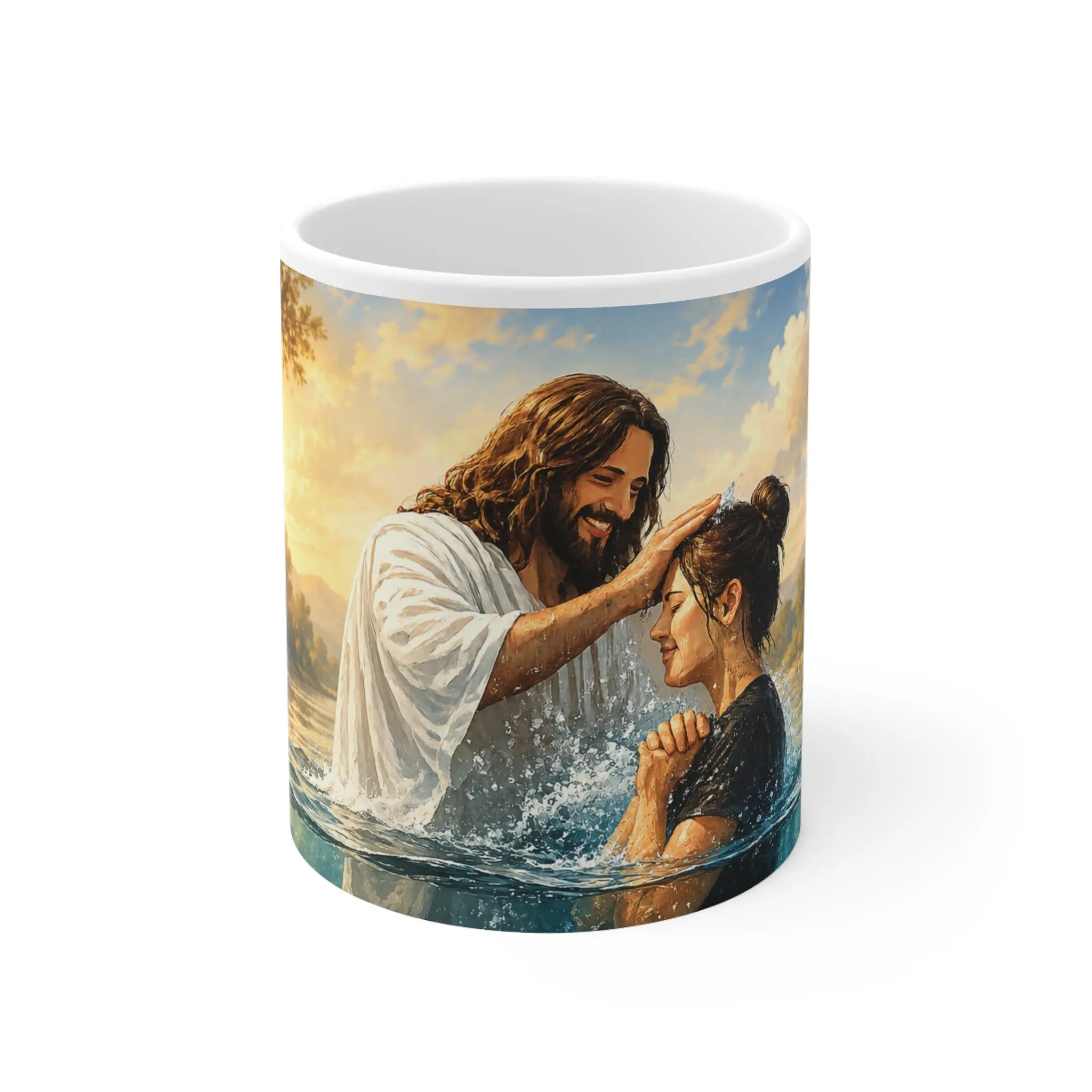 Religious "I Left It in the Water" Mug - Christian Print, Colorful, Jesus-Themed Graphic Kitchen Drinkware, Christian Print Mugs, Colorful Mugs