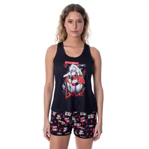 DC Comics Women's Harley Quinn Pajamas It's Good To Bad Racerback Tank Shirt And Shorts Pajama Set