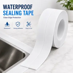 Self-Adhesive Waterproof Caulk Tape - Strong Sealing Strip for Bathroom Corners, Kitchen Sinks, Home Improvement Edge Protector Weather Stripping