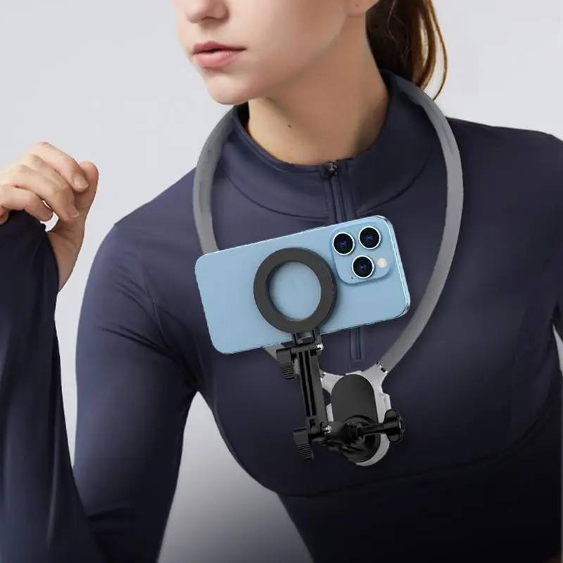 Magnetic Neck Mount, Hands-free Magnetic Neck Mount, Secure Holder for Phones, Suitable for Vlogging, Compatible with iPhone 15/14/13/12 Series, Phone