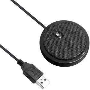 USB Plug & Play Omnidirectional Microphone 360° Sound Pickup Noise Reduction Mic for Gaming & Conference