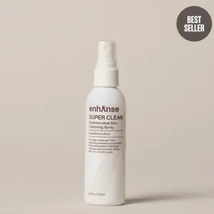 Enhanse Super Clean, Hypochlorous Acid Spray, Eczema, & Itchy Rashes, No Rinse Cleaner, Use Post Workout, Post Shave or Travel, Skin Care for Men