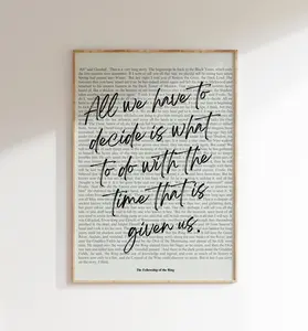 Book Quote Print, Lord of the Rings Quote, The Fellowship of the Ring, Tolkien Quote, Book Lover Poster