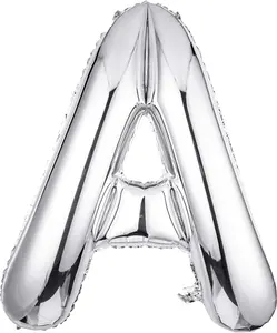 40 Inch Silver Letter A Foil Balloon â Hanging Aluminum Balloon for Baby Shower Wedding Graduation Birthday Decor