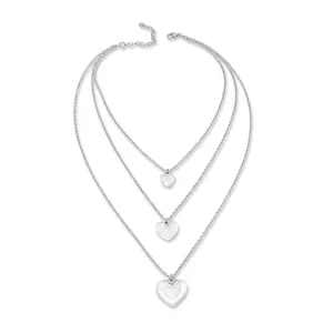 Steel by Design Layered Heart Necklace