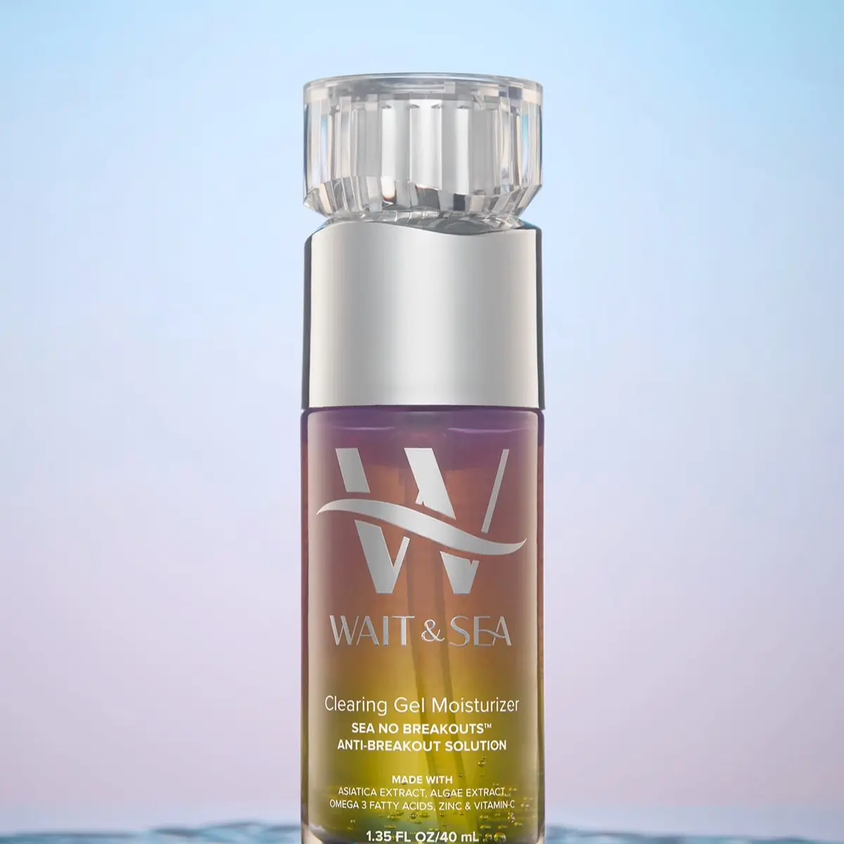 Sea No Breakouts Anti-Breakout Solution Clearing Gel Moisturizer with Salicylic Acid, Willow Bark Extract, Glycolic Acid, Propolis Extract, and Centella Asiatica Extract - Moisture, Lightweight