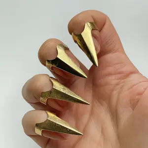 Adjustable Claw Rings – Gothic Nail Armor Ring, Punk Fingertip Talons, Cosplay Jewelry, Halloween Gothic Accessories