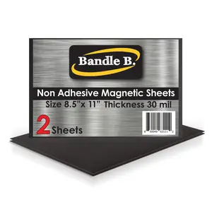 Bandle B Magnetic Sheets for Crafts 8.5"x11". Pack of 2. Flexible Non Adhesive Magnetic Sheet for Metal Cutting Die Storage. Easy to Organize and Cut for Arts & Crafts or Scrapbooking. Thickness 30