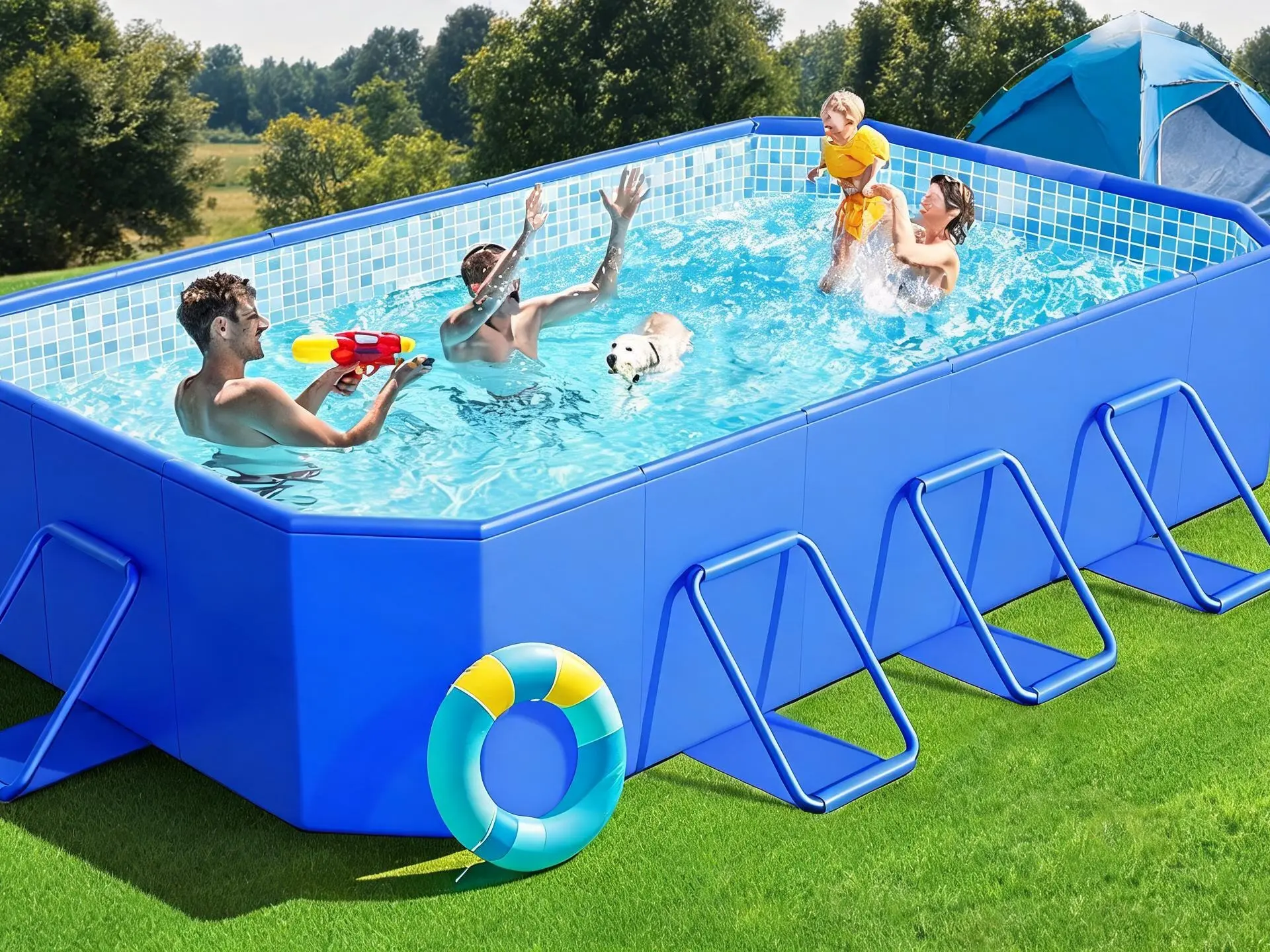 Foldable Large Capacity Swimming Pool  2026 Large Foldable Pool,Non-Inflatable Swimming Pool for Kid,Adult Collapsible Pool Hard Plastic,Overthickened Extra Large Foldable Pool,Portable Folding Kid Pool for Backyard,118"x73"x20"